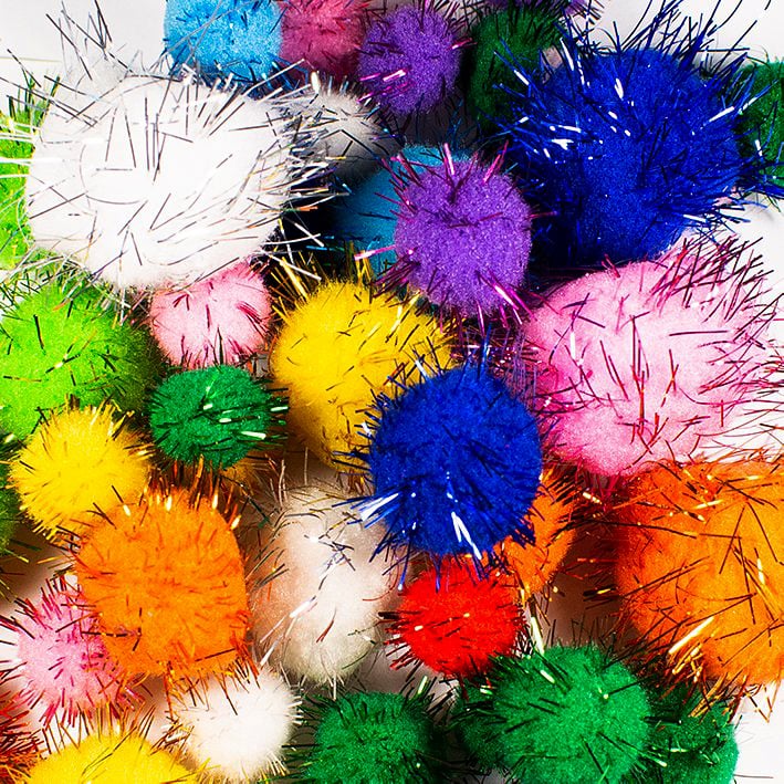 Glitter Assorted Size Pompom 40PCS