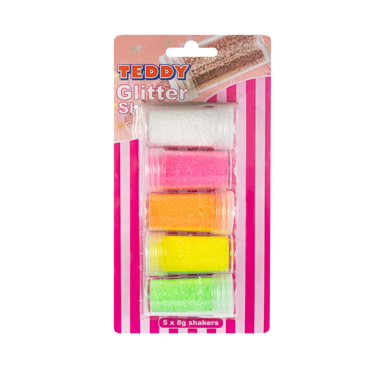 Glitter Shaker Blister 5 X 8G Pastel
