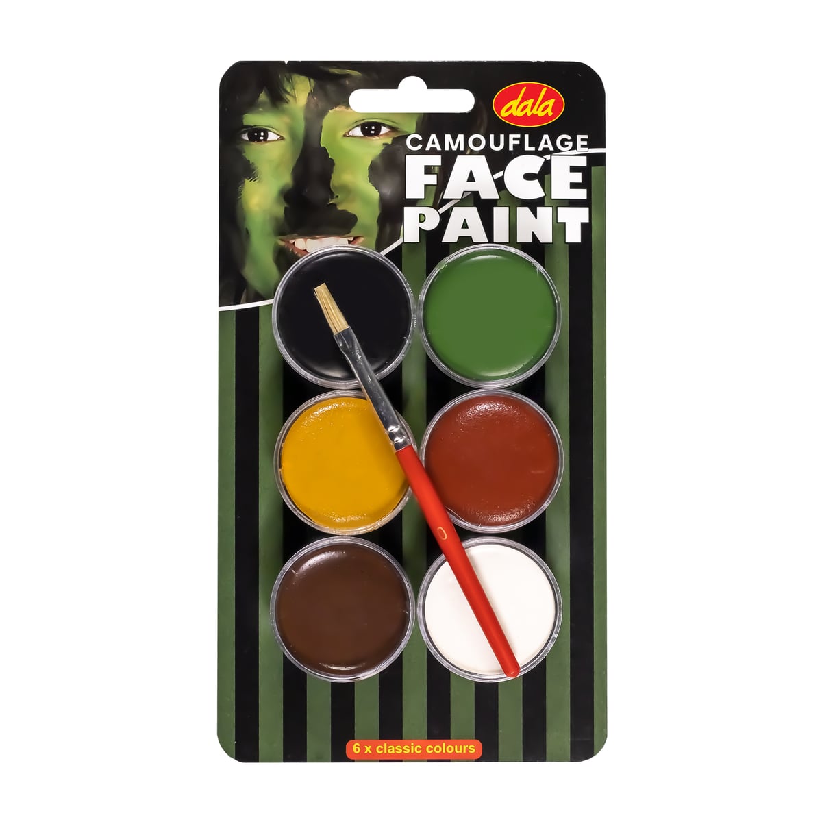 Face Paint Camo Kit 6X10ML With Brush