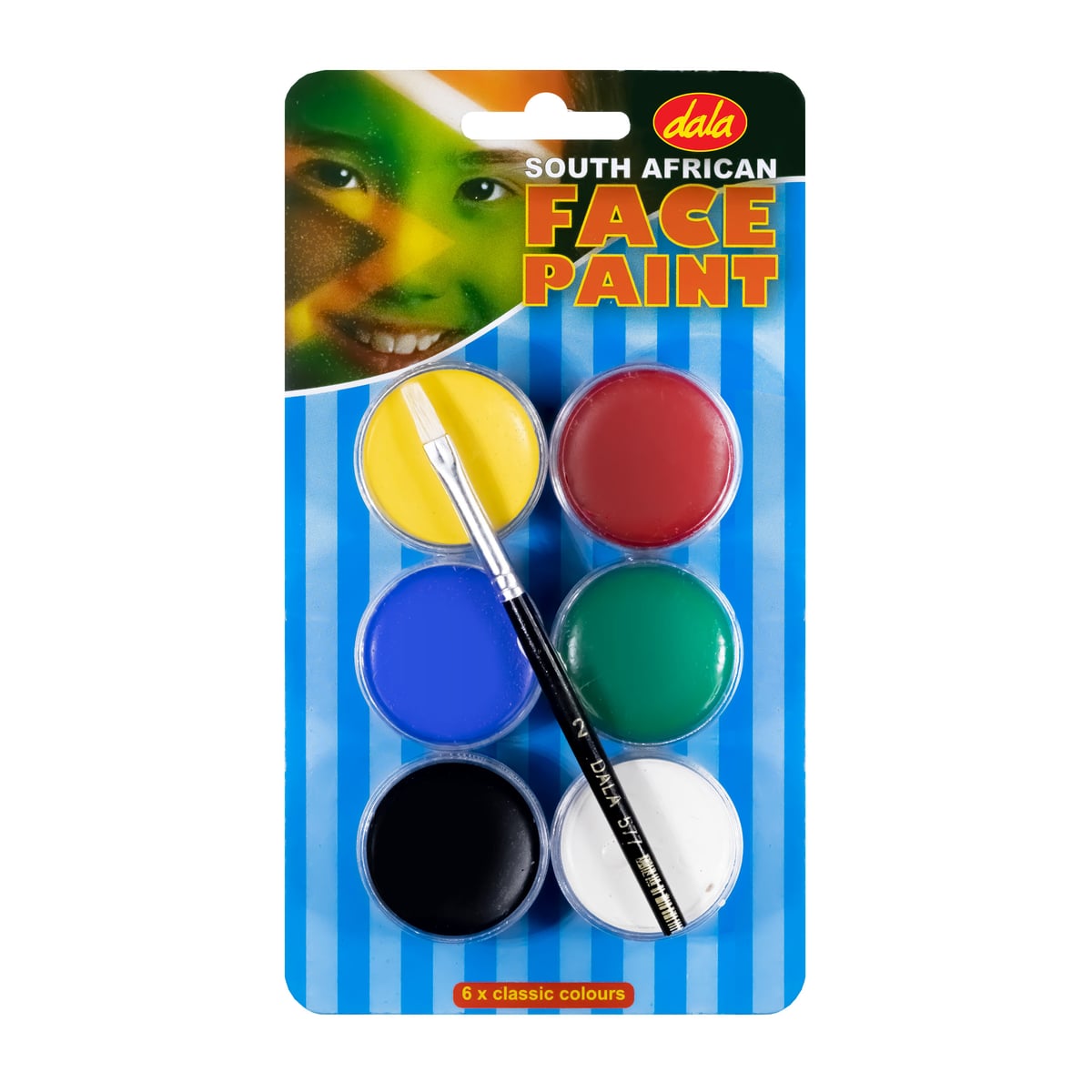 Face Paint SA Flag Kit 6X10ML With Brush