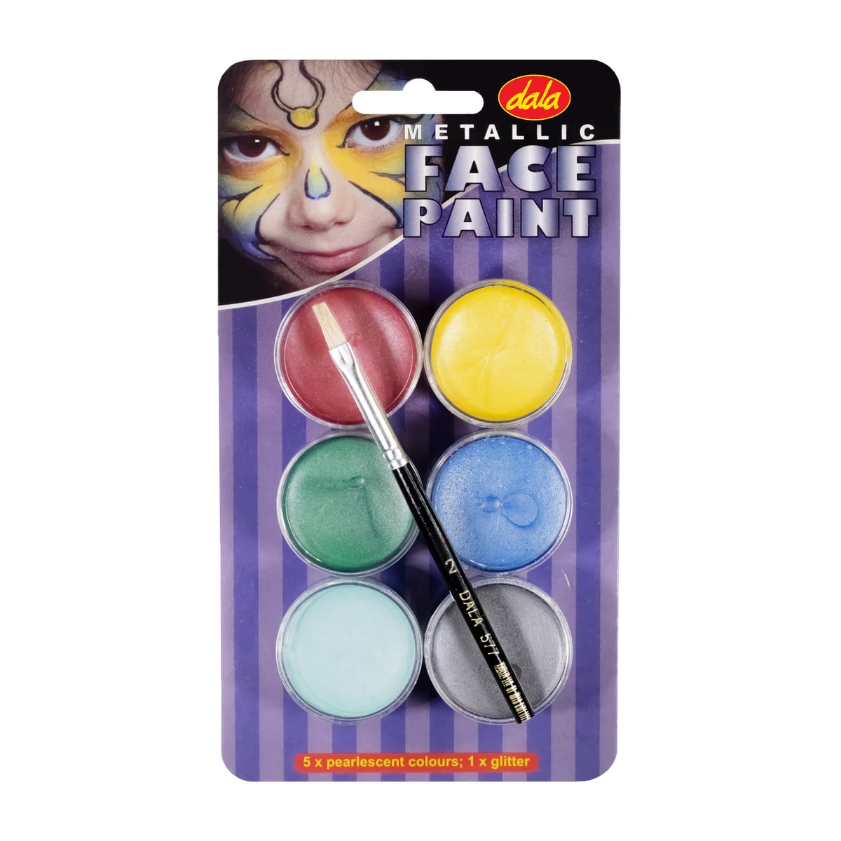 Face Paint Metallic Kit 6X10ML + Brush